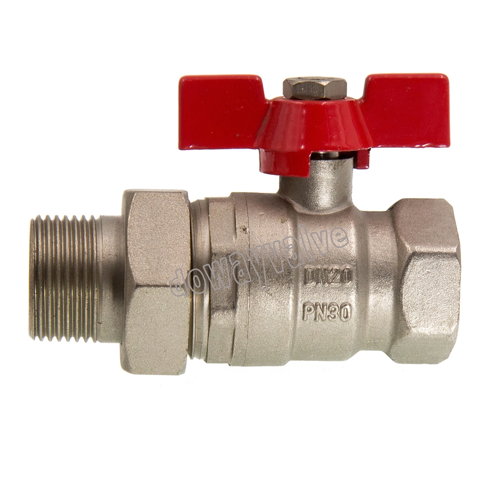 Pn30 Full Port Steel T Handle Ball Valve with Union