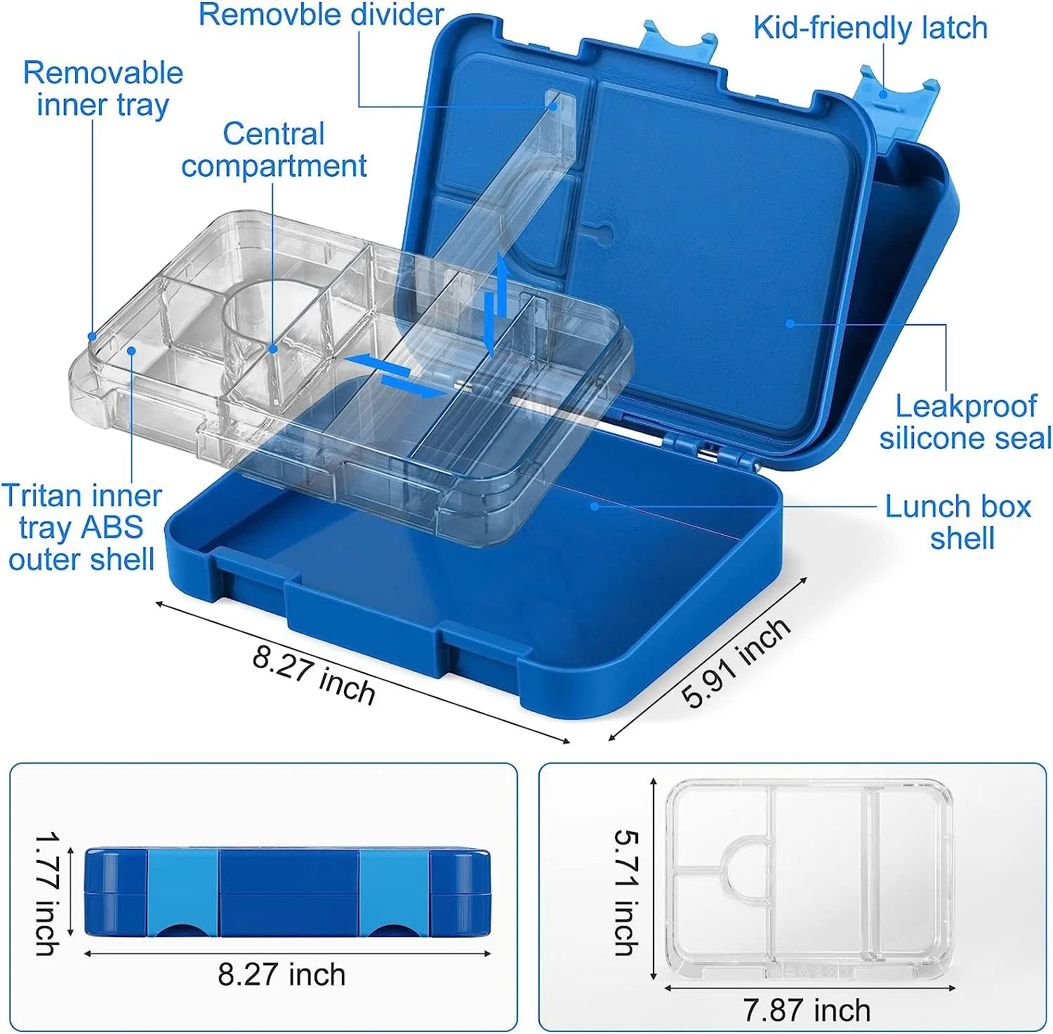 Aohea mittelgroße Bento Box Lunch Container on the Go Mahlzeit