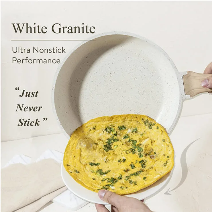 Granito branco Nonstick tachos e utensílios de cozinha Conjunto de panelas definido