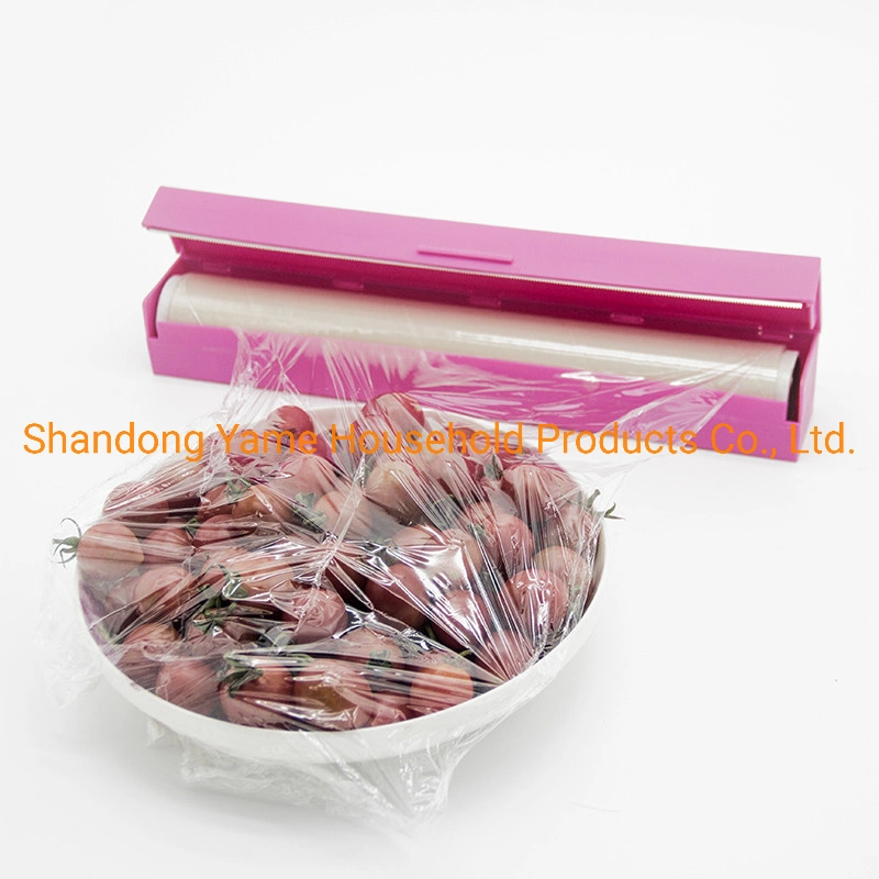 100% Compostable Cling Wrap Biodegradable Cling Wrap, Cling Film with Slide Cutter Microwave Safe Biodegradable Cling Film