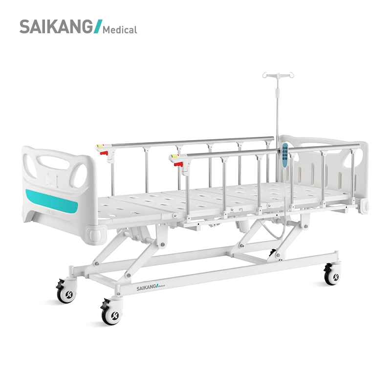 K6K Saikang Wholesale/Supplier Aluminum Alloy Side Rail 3 Function Electric Clinic Hospital Bed with Infusion Pole