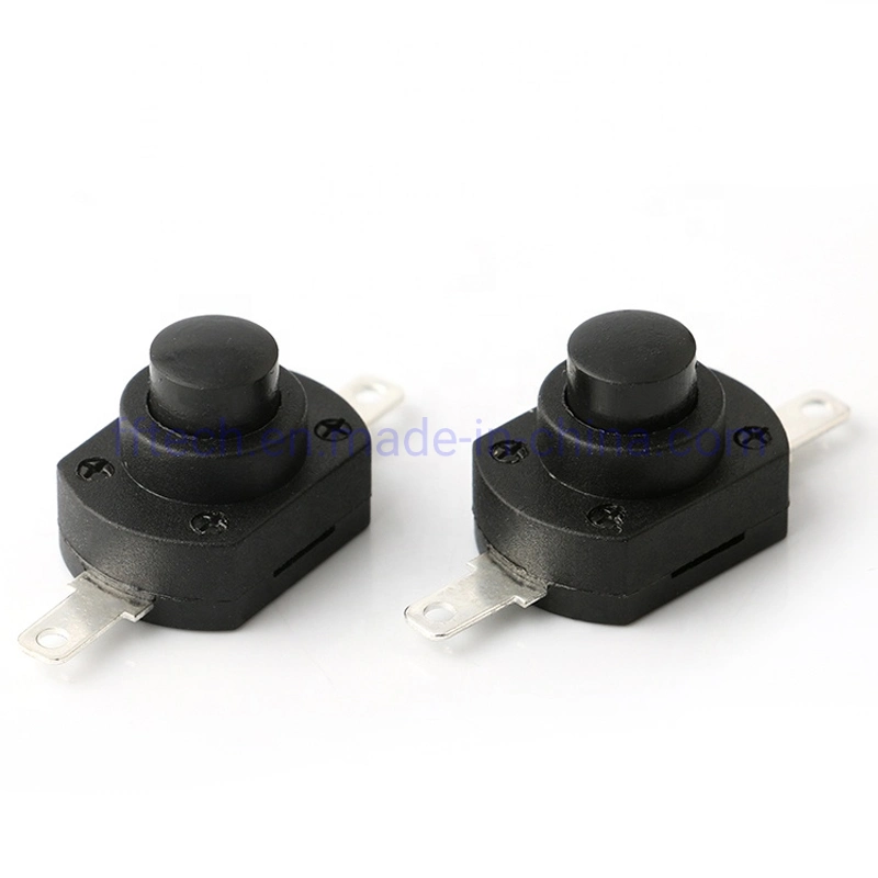 Factory Supply 19mm Surface Mounting on-off Push Button Switch 2 Pin 6A 250V AC 25t85 Push Switch