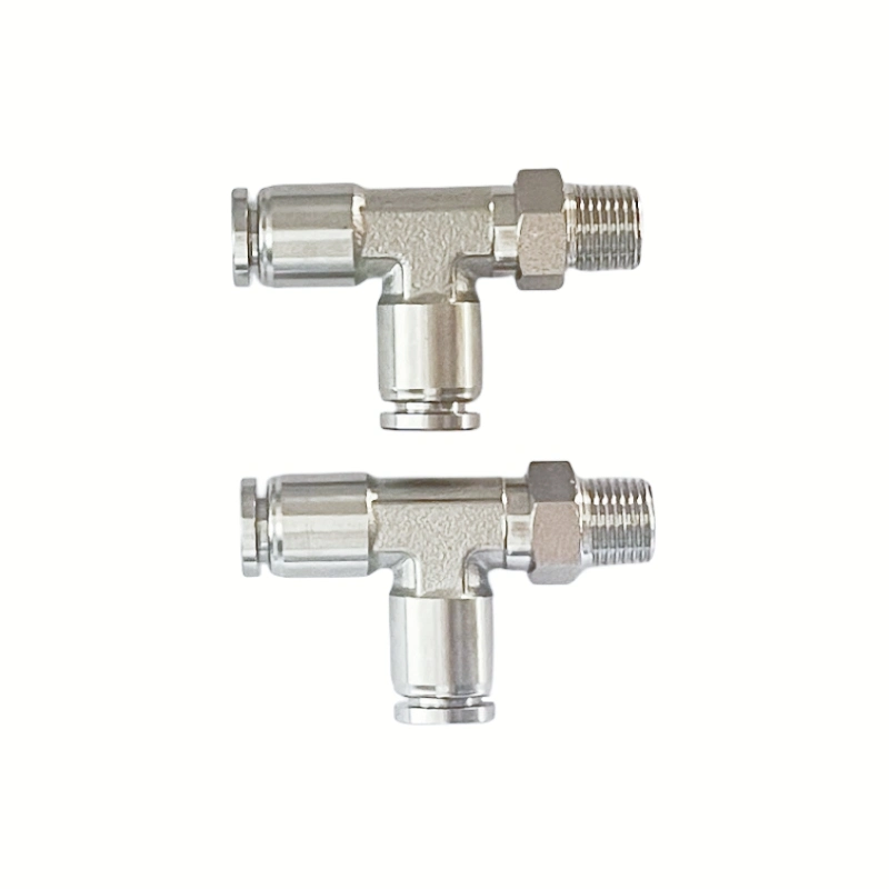 Male Branch Tee Stainless Steel Inox SS316L Pneumatic External Thread Push in Fittings