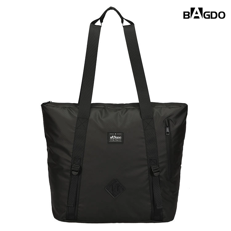 Reusable Shopping Bags Casual Shoulder Bag Polyester Black Tote Bag Women Handbags