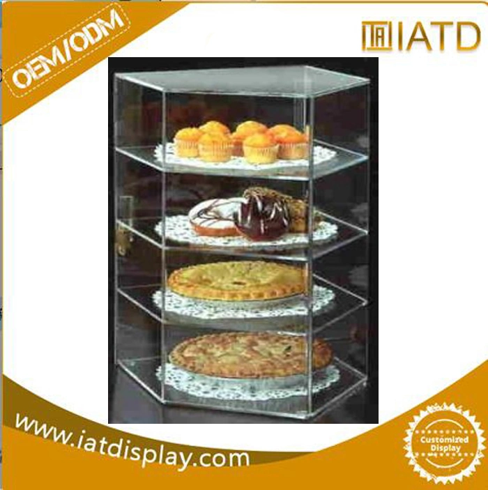 Low Price Best-Selling 4 Tier Clear Acrylic Bakery Display Case Airtight