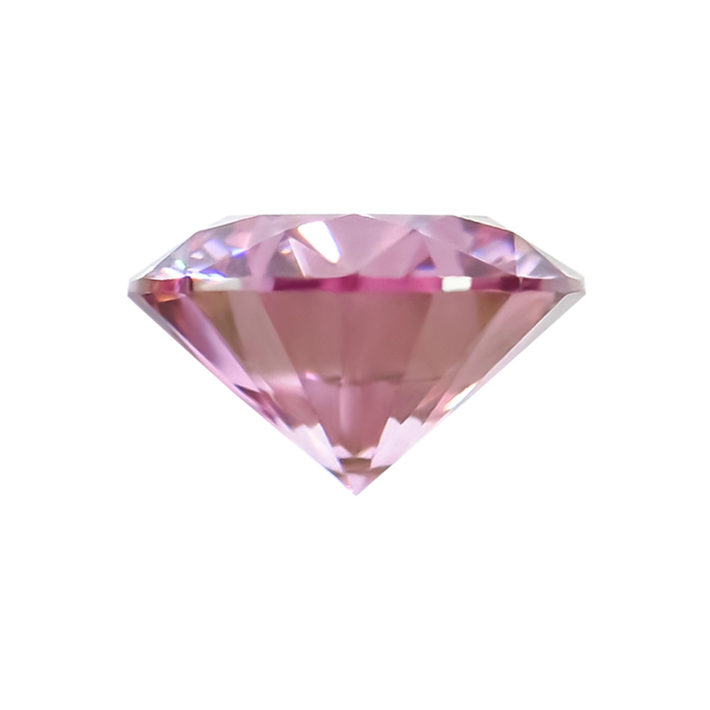 Pink Color Moissanite Gemstone with Gra Report Round Shape Moissanite Diamond