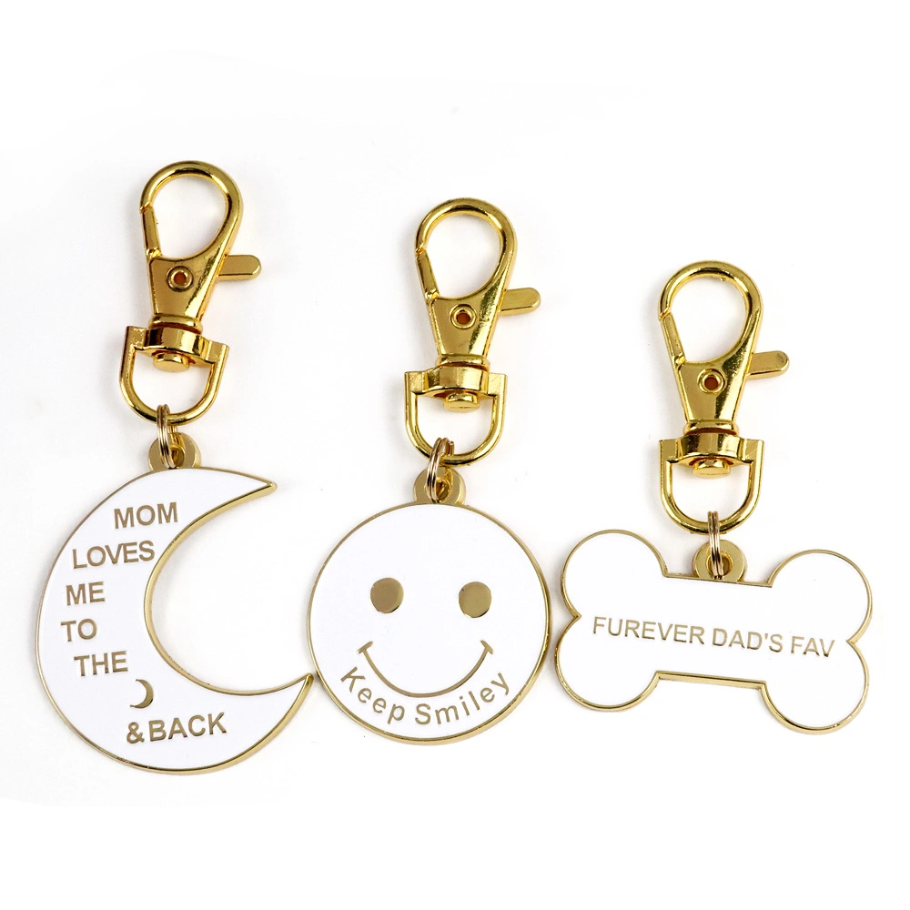 شعار مخصص Promotional Cawaii Cute Metal Key Chain Plant Oval سلسلة مفاتيح المينا على شكل أشكال