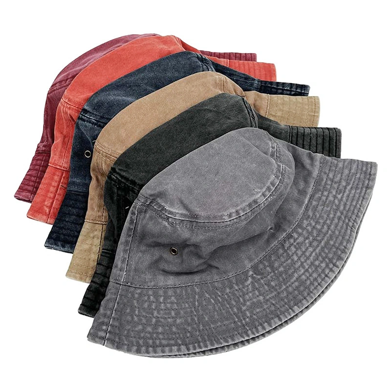 Casquette style rétro délavé OEM en coton avec carreaux Tissu pour la pêche estivale et protection contre le soleil