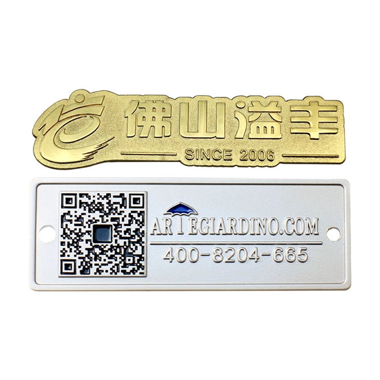 Customized Metal Label with Different Shape Qr Code Design Furniture Label/Packing Label