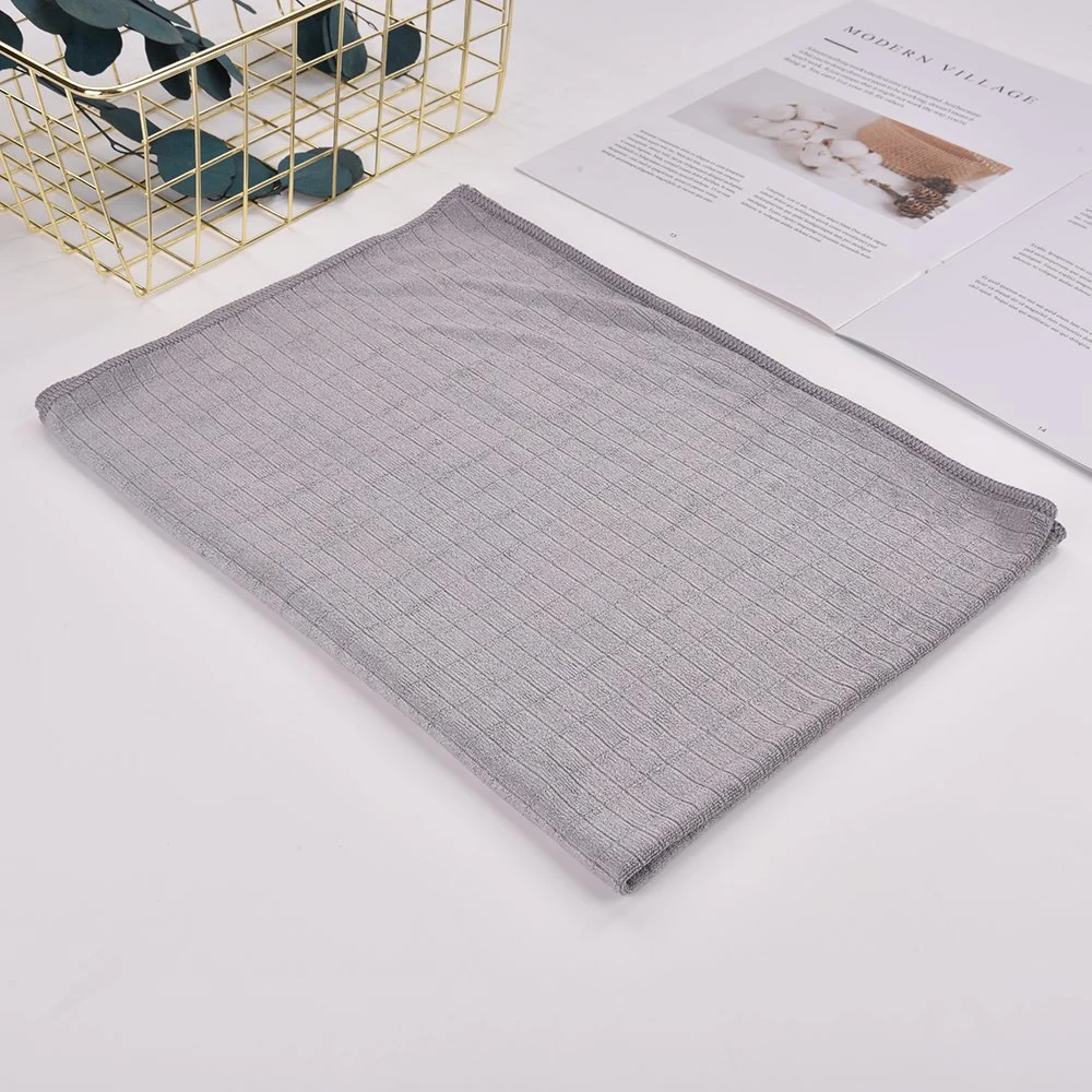 Weft Knitting Grid Lattice Absorbent Microfiber Cleaning Cloth