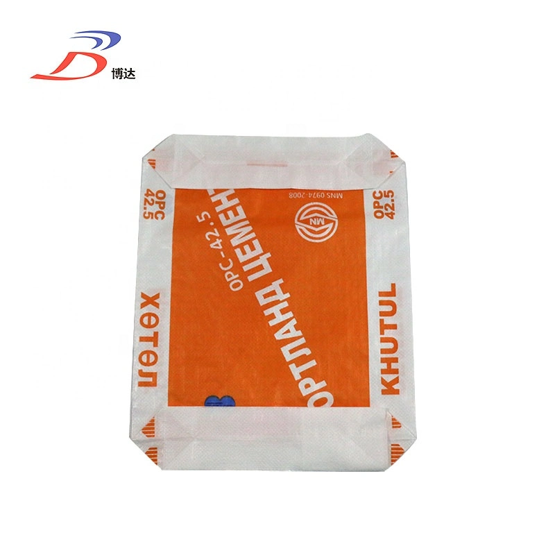 50kg Square Bottom Plastic Bag with Filling Valve Used for Cement Packing