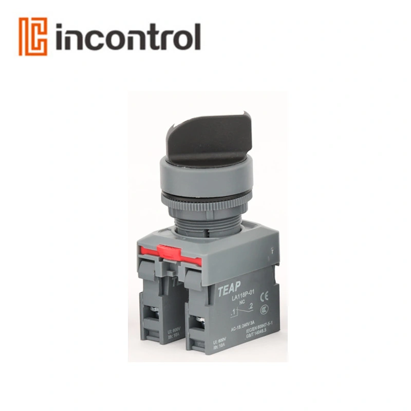 Nuevo interruptor de botón de control montado en panel IP65 La118p con cuerpo gris