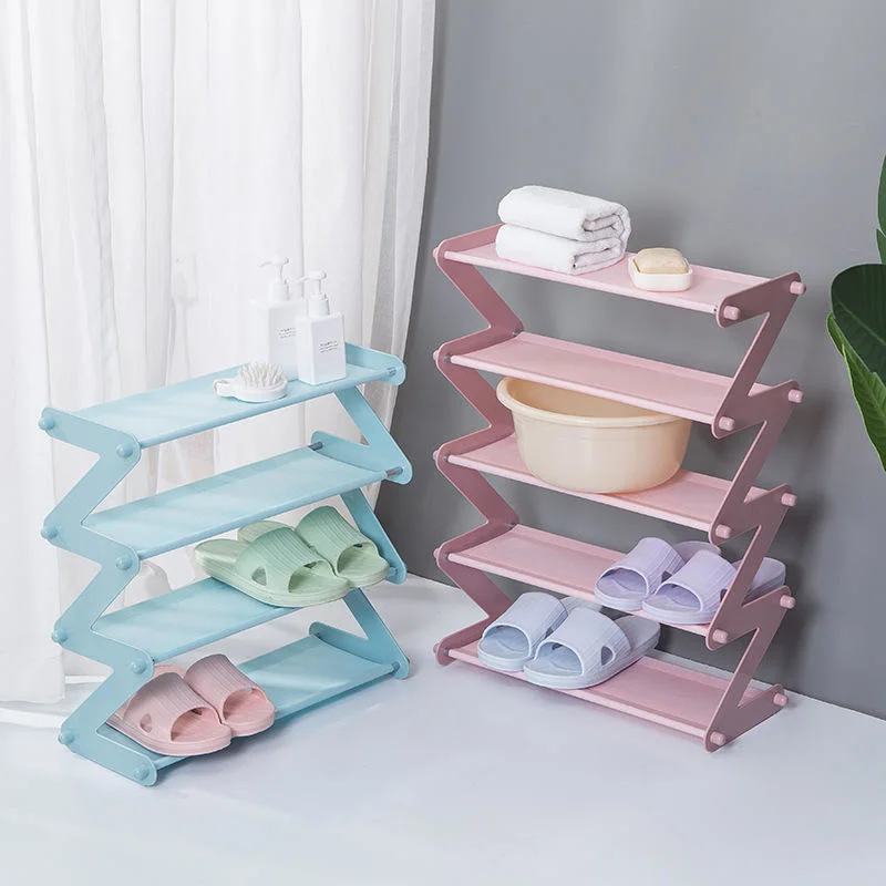 Luxury Holder Shelf Stand Plastic Z Shape Foldable Storage Organizer Shoe Rack