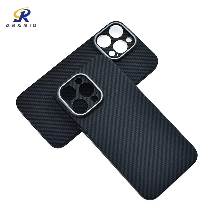 Unique Camera Metal Ring Full Protection Design Aramid Carbon Fiber Phone Case for iPhone 14