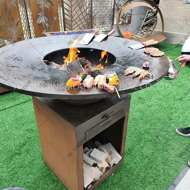 Amazon Top Sell Garden Corten Metal Fire Pit BBQ Grill