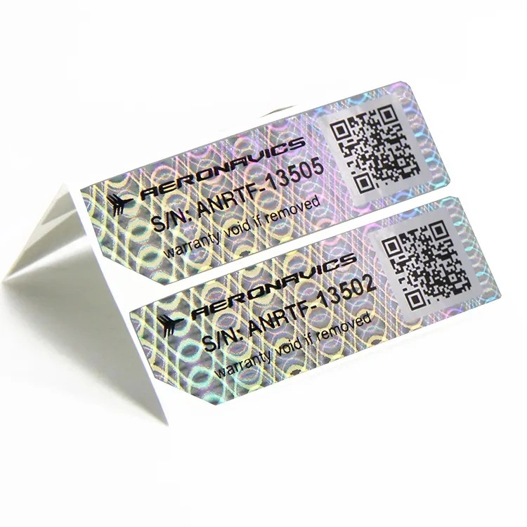 Custom Printing Tamper Proof Qr Code Tags Anti Counterfeit Unique Number Security Authenticity Label 3D Hologram Sticker