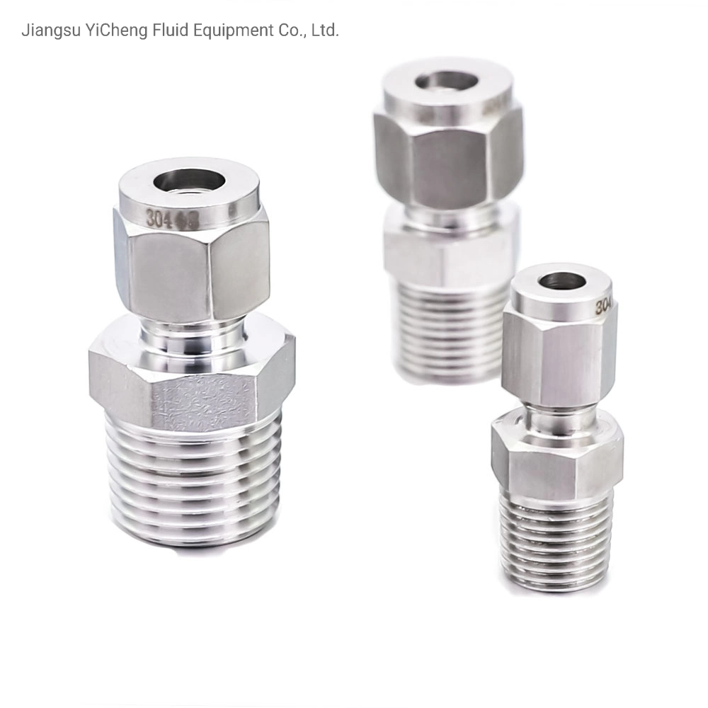 SUS 304 1/8 1/4 3/8 1/2 NPT BSPT Außengewinde X-Zoll-Rohr OD Rohrkompressionsverbinder für Hydrauliknippel Oder Geräteanschlüsse