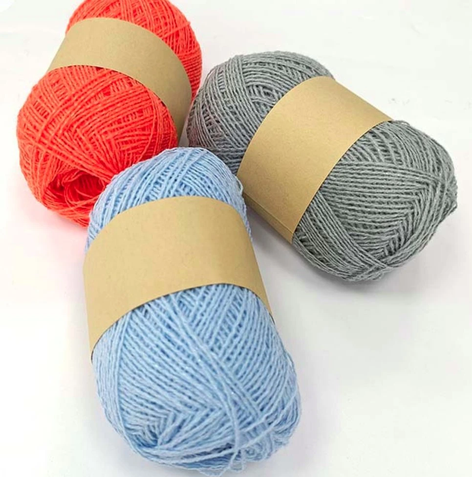 Fio brilhante de mão Knitting de 100% poliéster com fiado circular de 2 mm