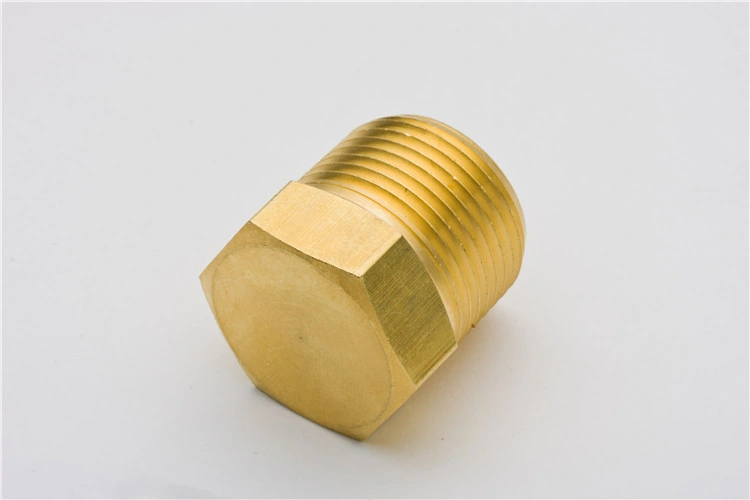 Hex Plug, 1/4" NPT Male, Solid Brass Pipe Fitting