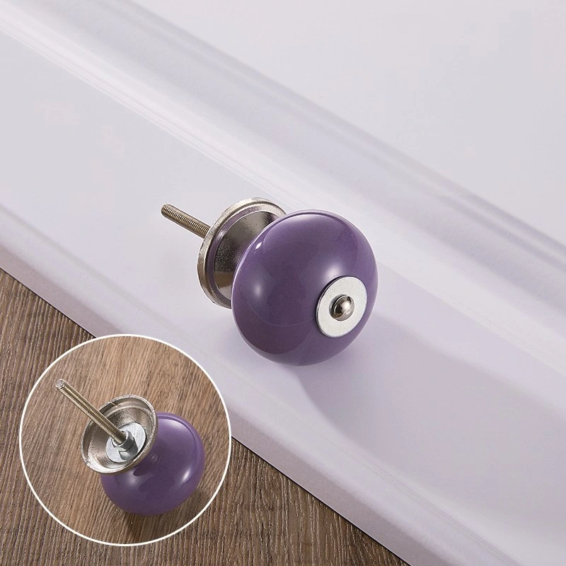 Ручка дверцы ящика ящика для ящиков с керамическими рукоятками фиолетового цвета и потяните