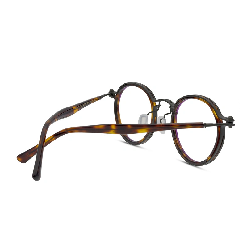 Óculos de titânio High Quality Cheap unissexo Buffalo Horn óculos de titânio Óculos redondos Eyewear moda fabrica quadros de óculos ópticos Design