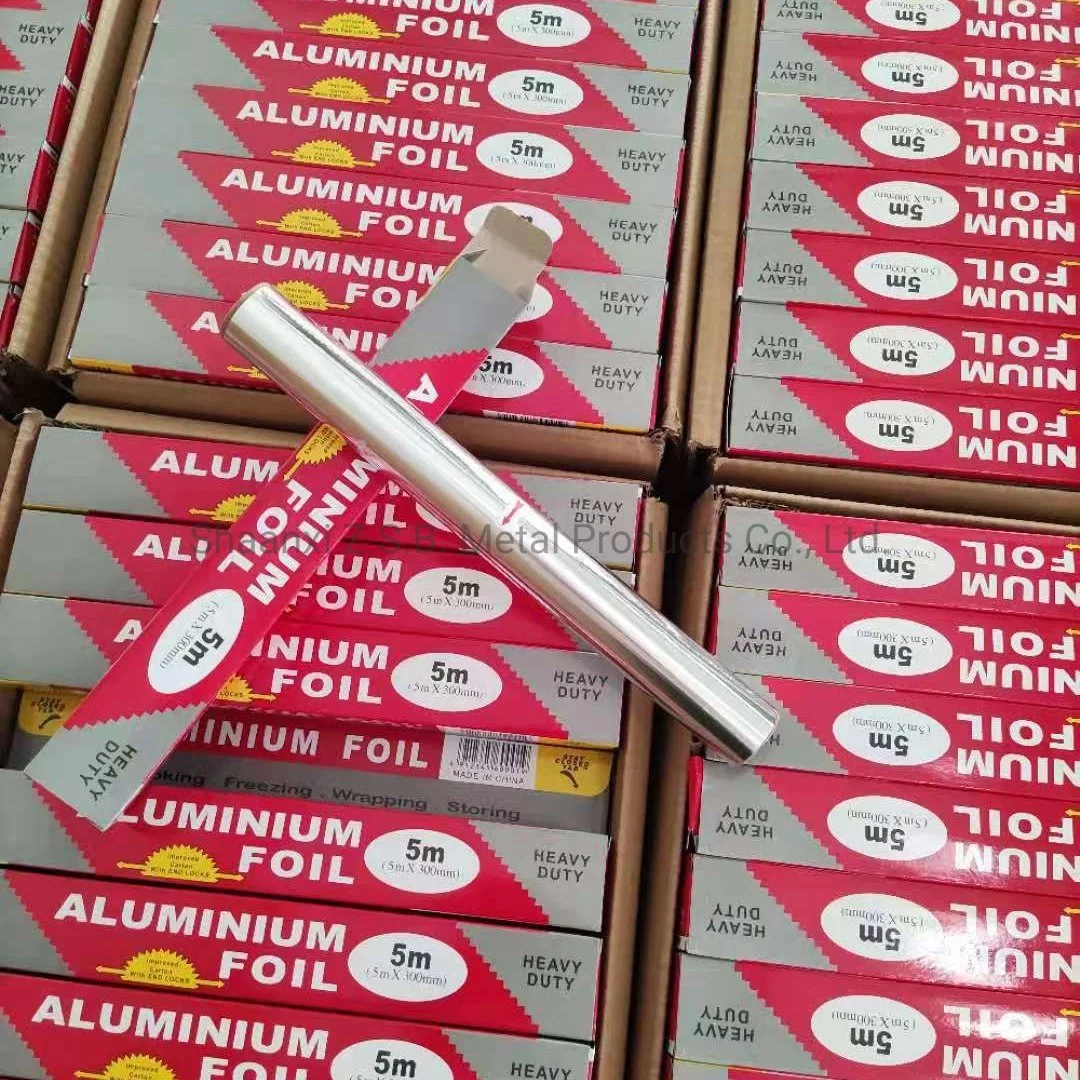 8011 El papel de aluminio Envases de alimentos blandos OEM Imprimir 3-300mm personalizable de aluminio de altas prestaciones de la lámina de papel de embalaje Catering Cocina Hogar metálico Rollo de papel