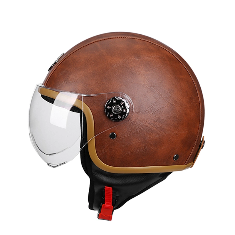 Available Different Colors 4 Seasons Black Cascos-Motociclet Cycling for Royal Enfield 3/4 Leaopen Face Unisex Retro Electric Motor Bike Half Face Helmet