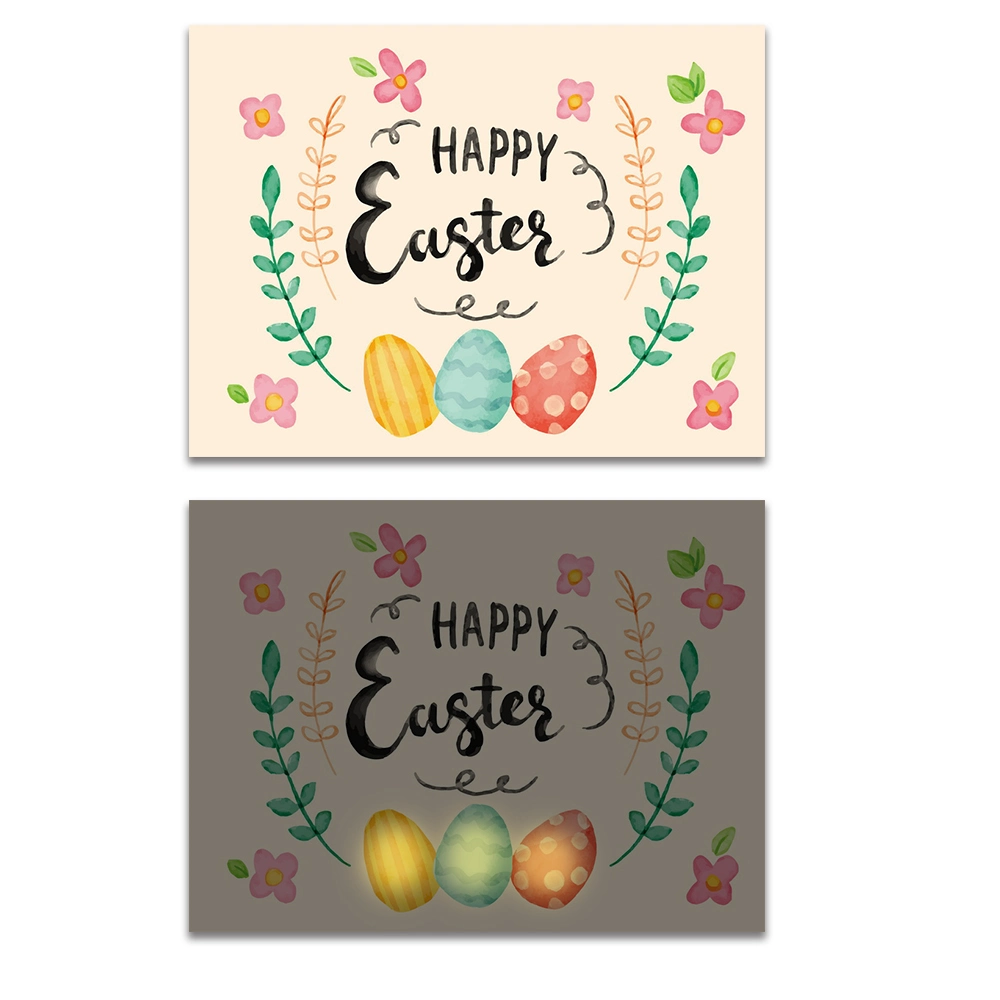 12X16 Inch Cartoon Happy Easter Background Bunting Cute Bunny Ears Easter LED Canvas Art