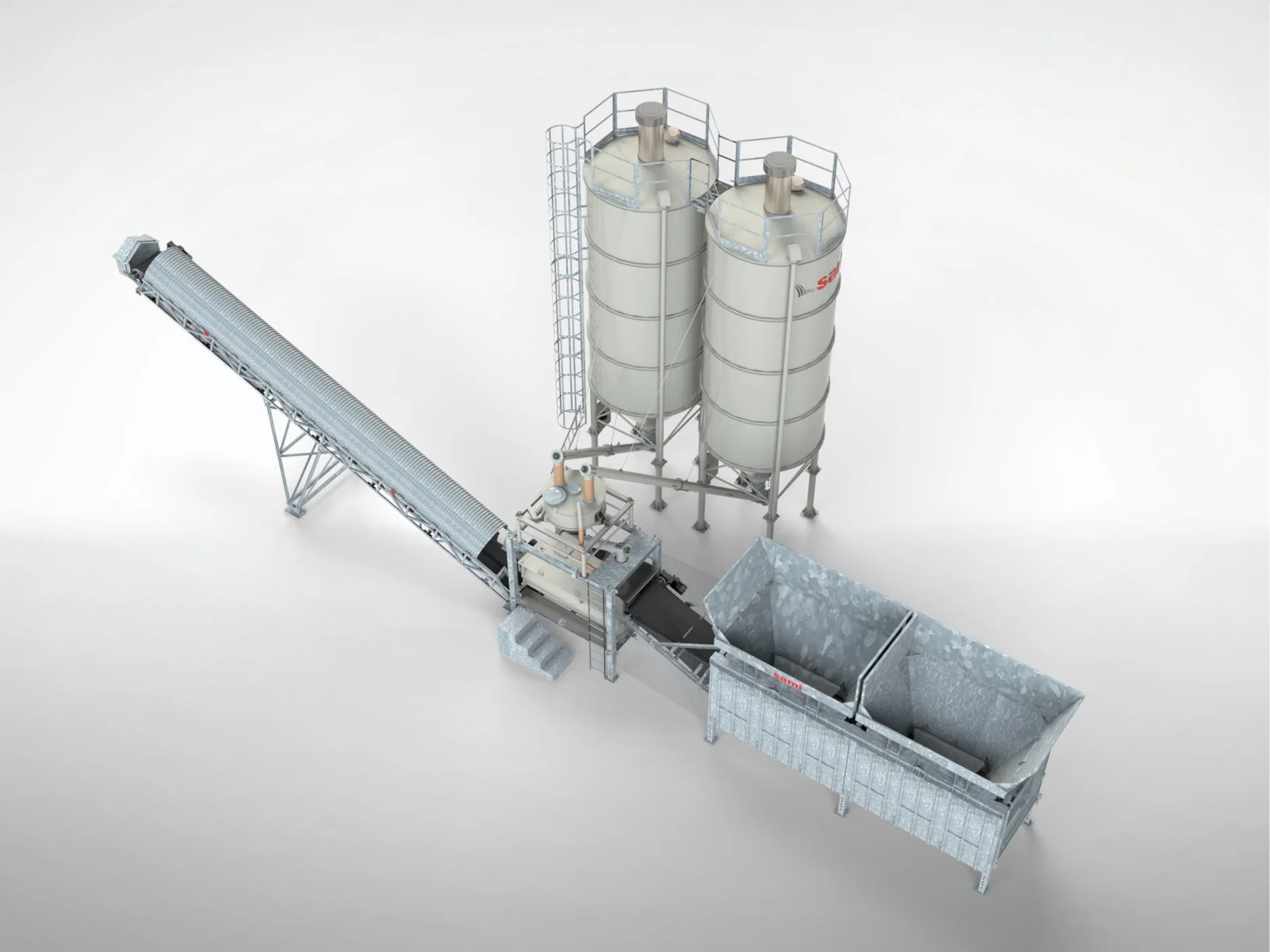 Portable Type Small Capacity Concrete Mixing Plant with Js500 M3 Mixer