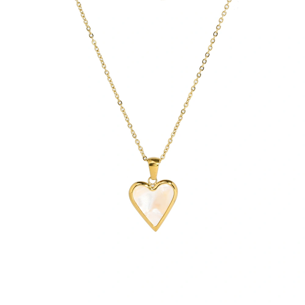 Wholesale/Supplier European and American Fashion Accessories Stainless Steel Jewelry Pendant Heart Chain Cross Diamond Necklace 18K Gold Jewellry for Women