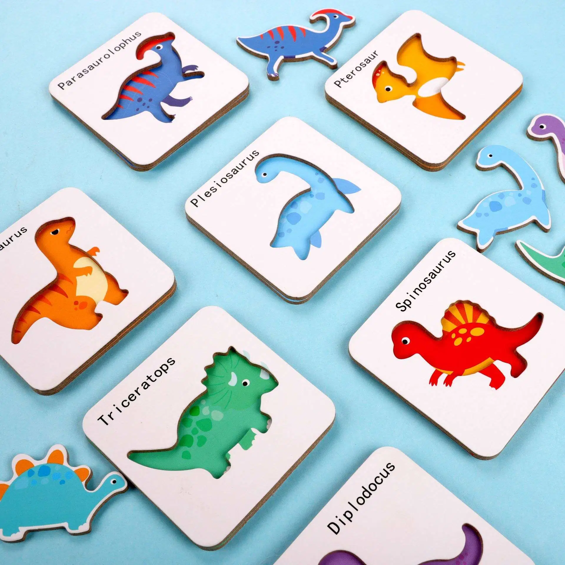 Jouets éducatifs enfants cognitif parent-enfant interactif animaux cartes de dessin animé deviner Qui suis-je les jouets en bois de forme