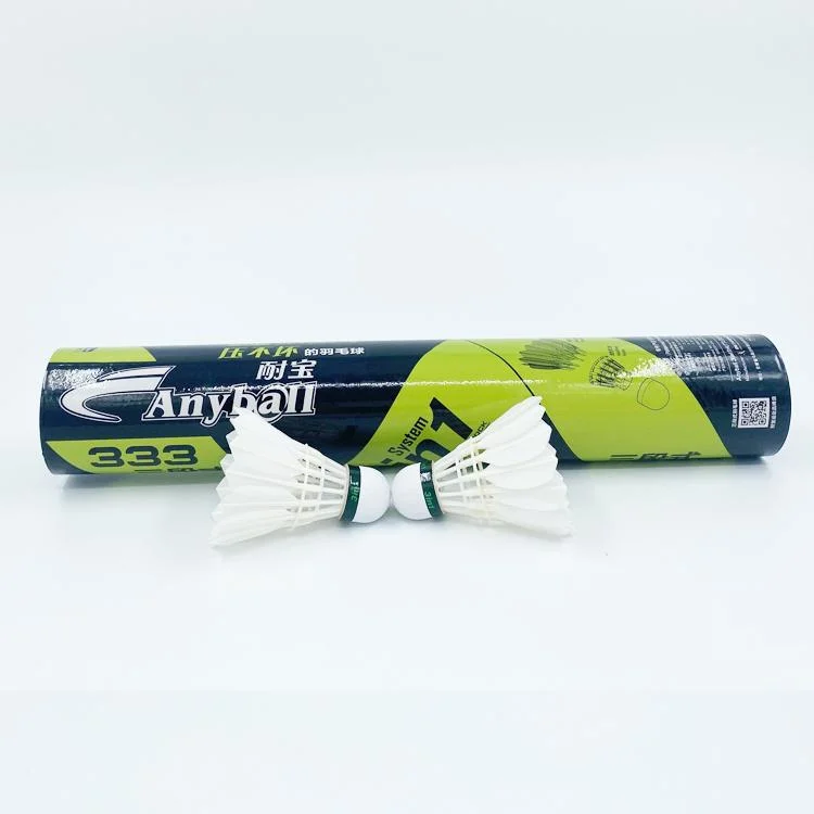 Fiber Cock Hybrid Shuttlecock 3in1 Natural Straight Feather Anyball Brand 333 Durable Badminton