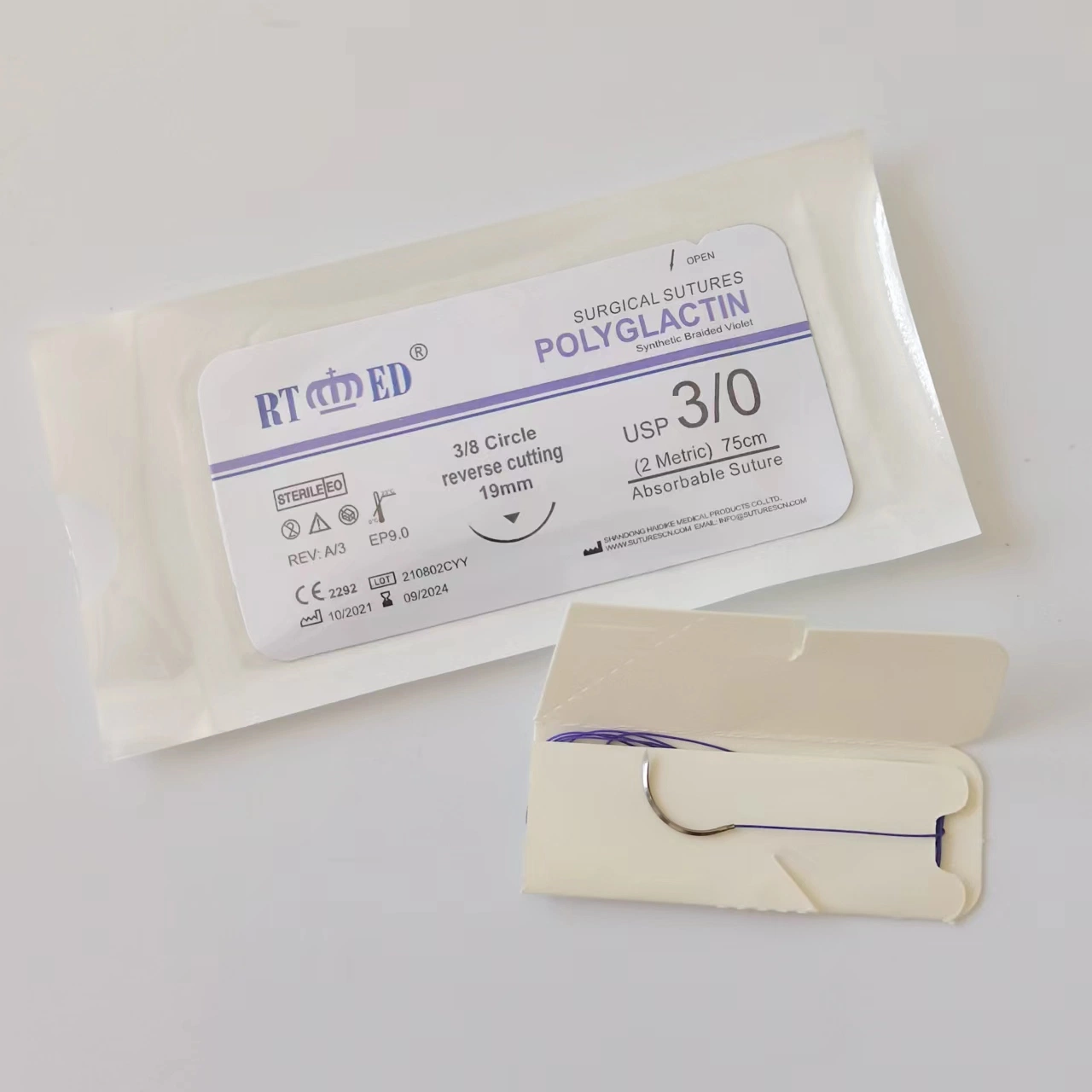 Absorbable Polygiactine Suture with Needle or Without Needles