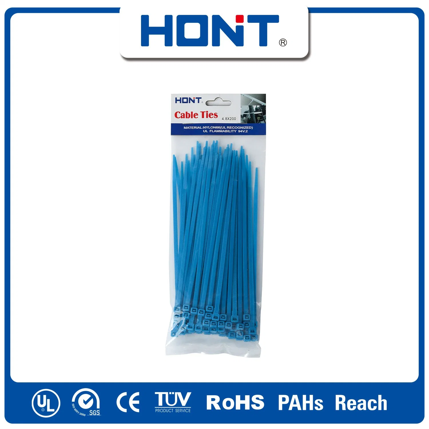 Packing 2.5*100, 2.5*150, 3.6*200, 3.6*300 Self Locking Nylon Cable Tie in Polybag