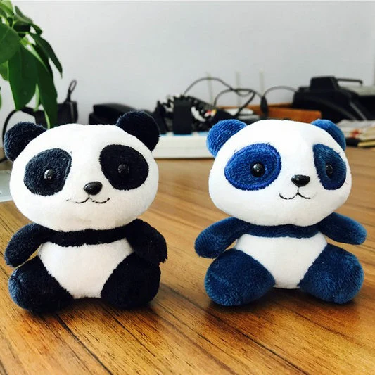 L'Amant Panda 10cm en peluche jouets en peluche -l'anneau de chaîne de clé Poignée de commande des jouets en peluche