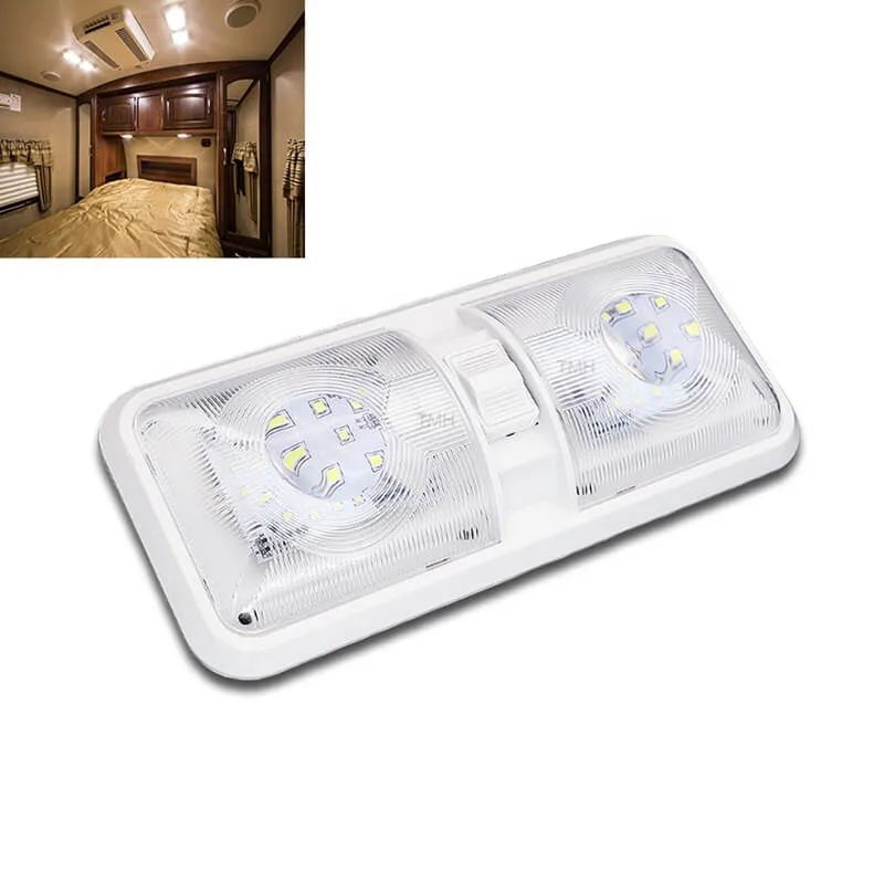 12V Marine RV LED Dome Light Interior Indoor Roof Ceiling White Lamp Boat Lighting