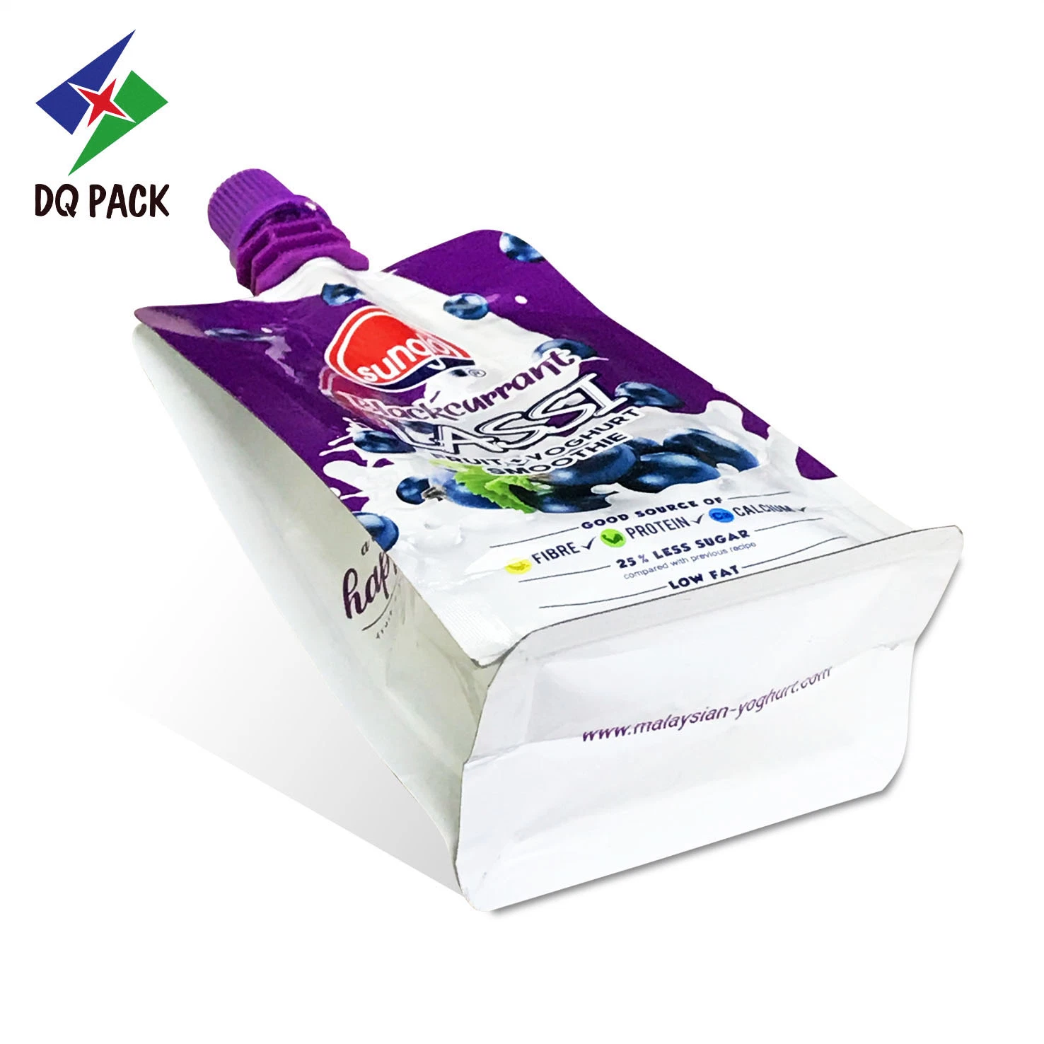 Dq Pack Aluminium Joghurt Lebensmittel Saft Getränk Flüssige Verpackung Qual-Seal Tülle mit flachem Boden und aufstehendem Ausguss