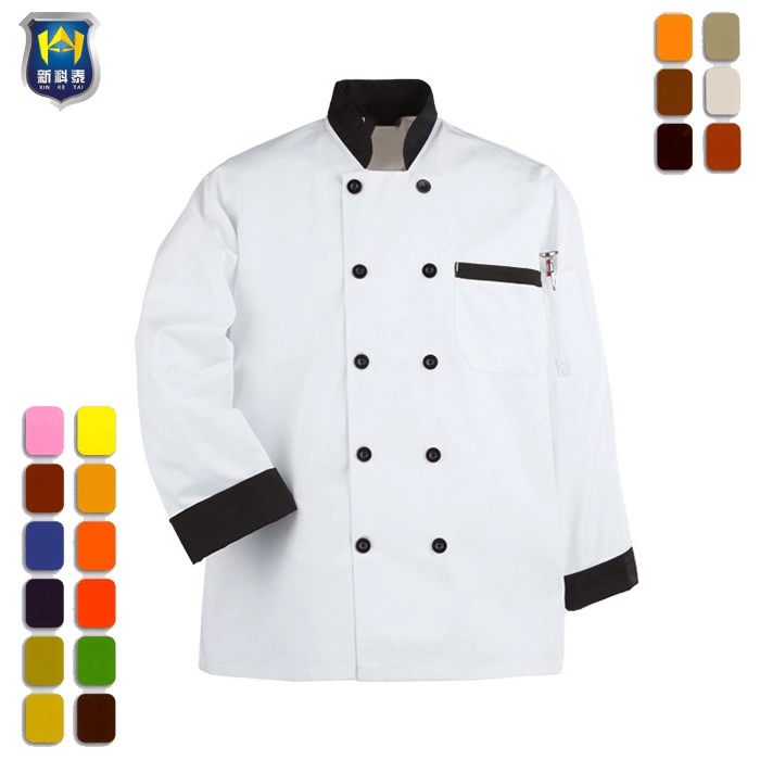 Unisex blanco uniforme del hotel están ajustadas prendas de vestir ropa de Chef de Cocina Kitching