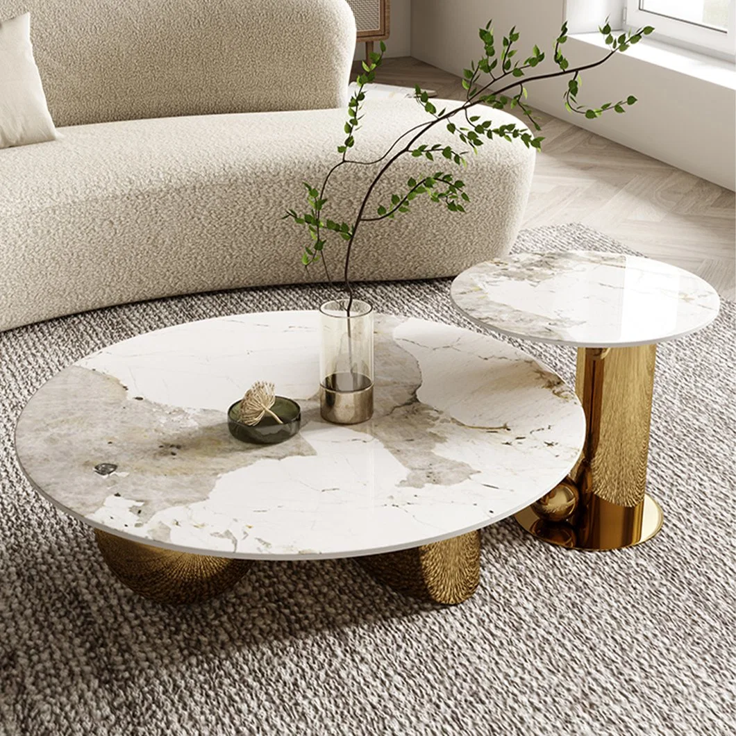 Wholesale/Supplier Custom Living Room Furniture Sofa Side Modern Luxury Round Small Commercial Coffee Table