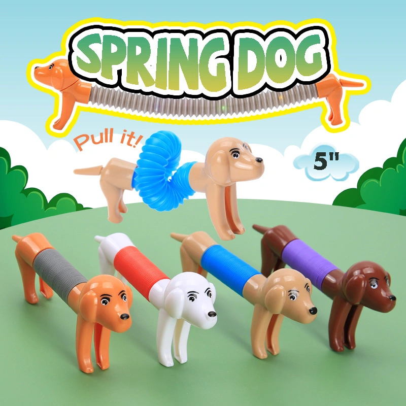 Noise Macher Giraffe Stress Relief Frühling Sensorische Squueze Stretch Dog Fidget Pop Sound Neuheit Flexible Spielzeug Werbegeschenk