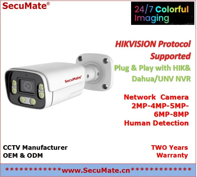 Secumate 4MP Full Color Dual Light CCTV IP Bullet Camera with Ai Humanoid Detection TF Card, Microphone, Speaker