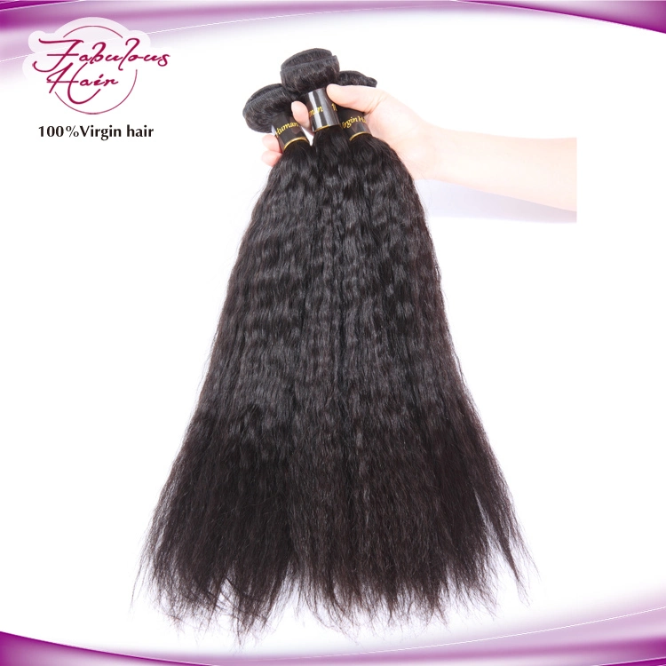 No Shedding Kinky Straight Brazilian Human Hair with Natural Color