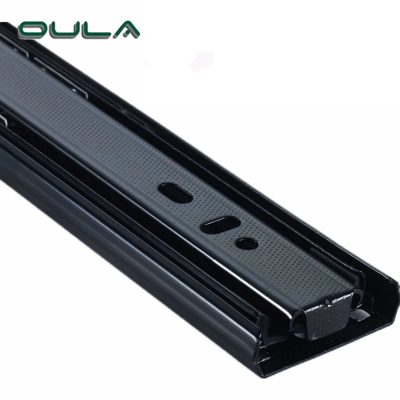 OEM Manufacturer 40 mm Telescopic Black Finish Drawer Slide 3 Folds Slide Rail for Furniture Heavy Duty Drawer Slides