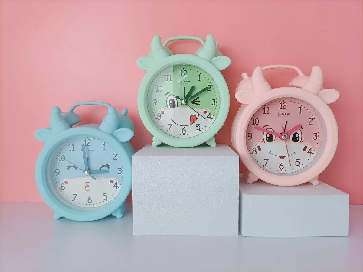 Creative Standing Three-Dimensional Mathematics Elephant Set Table Alarm Clock Stationery Shop Source Watches Wholesale/Supplier Company Gifts