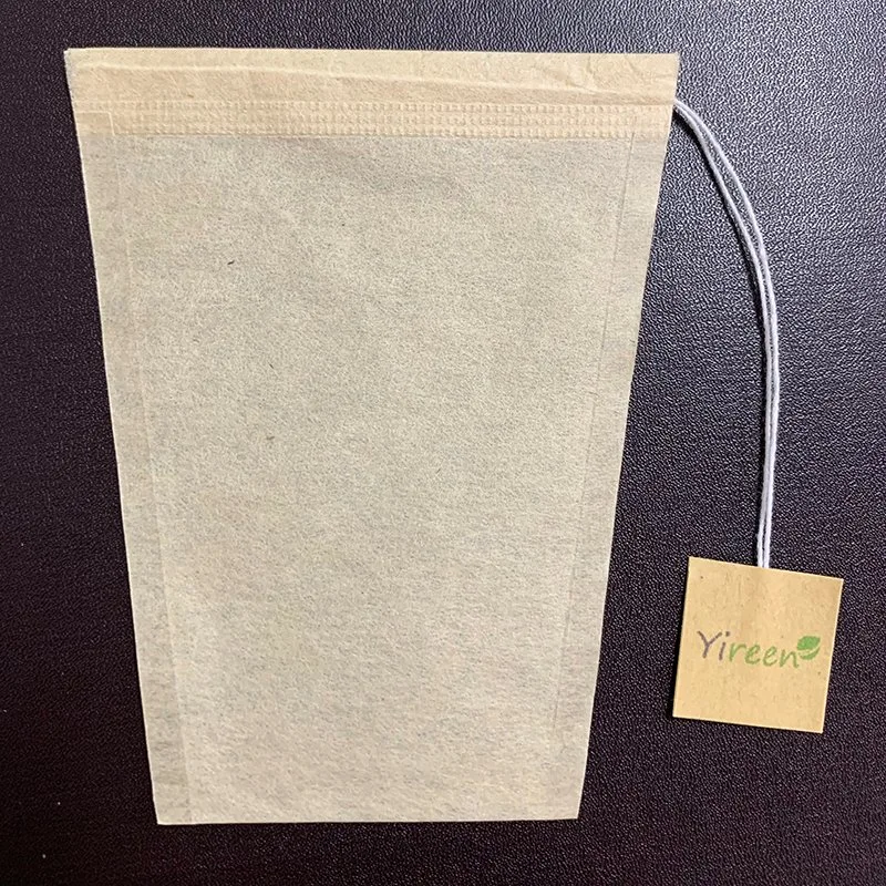 Papel de filtro Trapezoide sin cloro Bolsa de té, hecho de papel de cáñamo de Manila, etiquetas personalizadas de CAN, podría ser biodegradable Composible