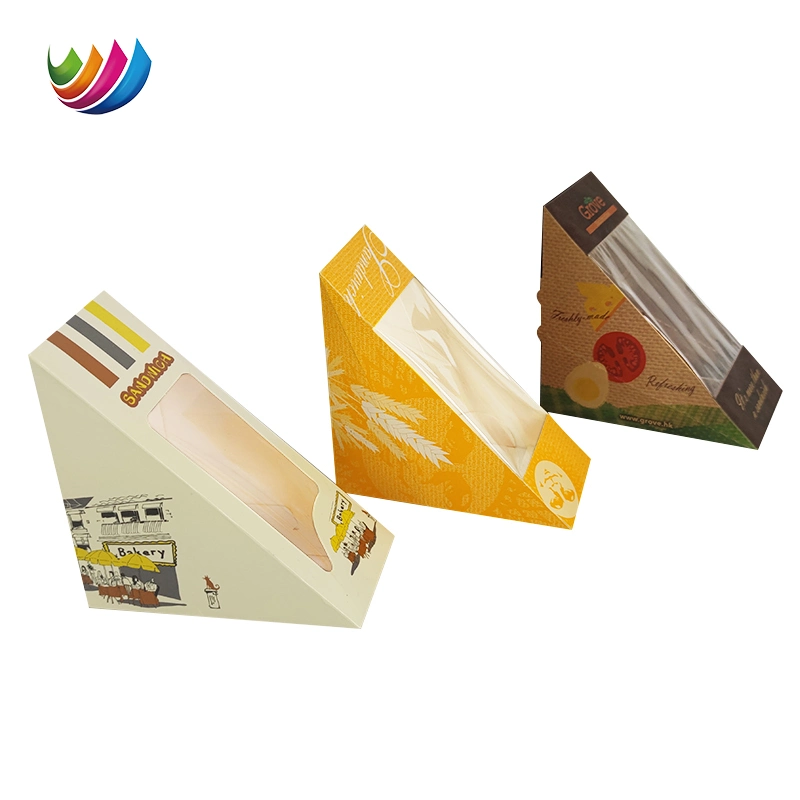 Kraft Paper Disposable Breakfast Lunch Takeaway Food Bread Sandwich Box Wirh Window