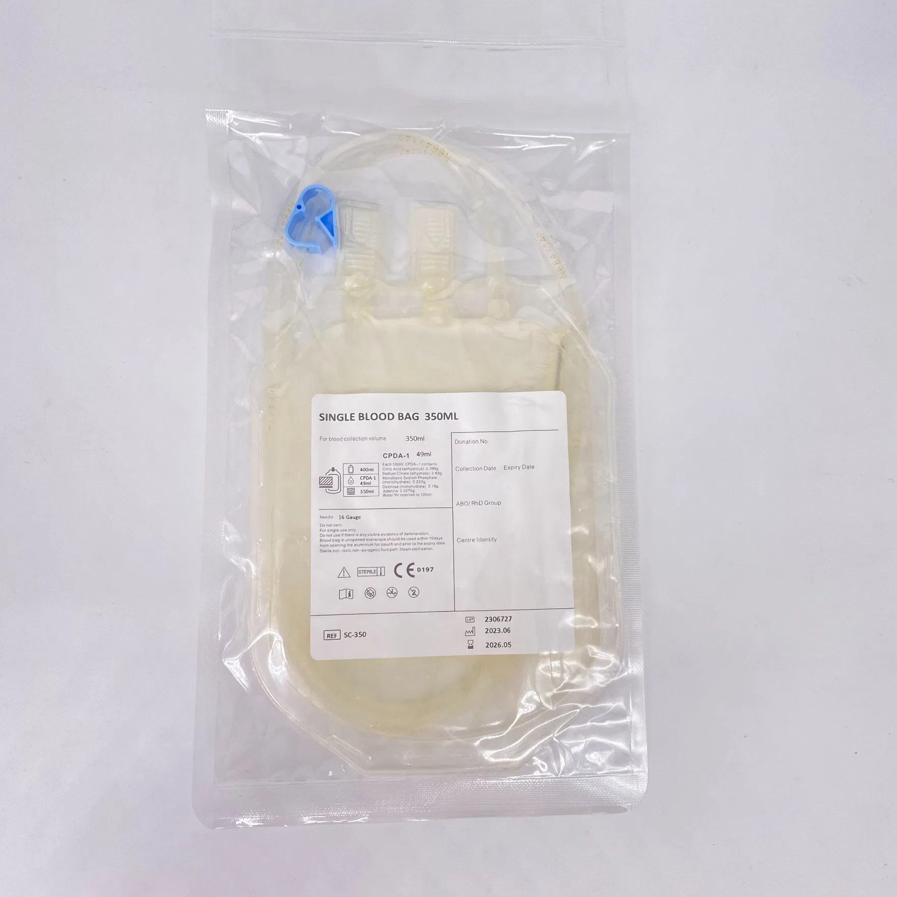 Medical Disposable Cpda Tubular Film Sterile Single Double Triple Quadruple Plastic PVC 250ml 350ml 450ml Transfusion Transfer Bags Blood Collection Bag