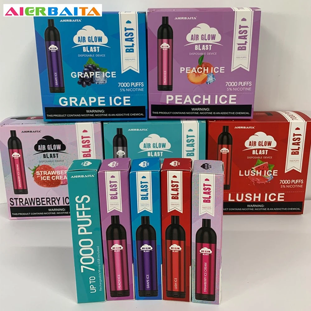 Marché européen Vape jetable 7000 puffs 2% 0% cigarette électronique VAPE