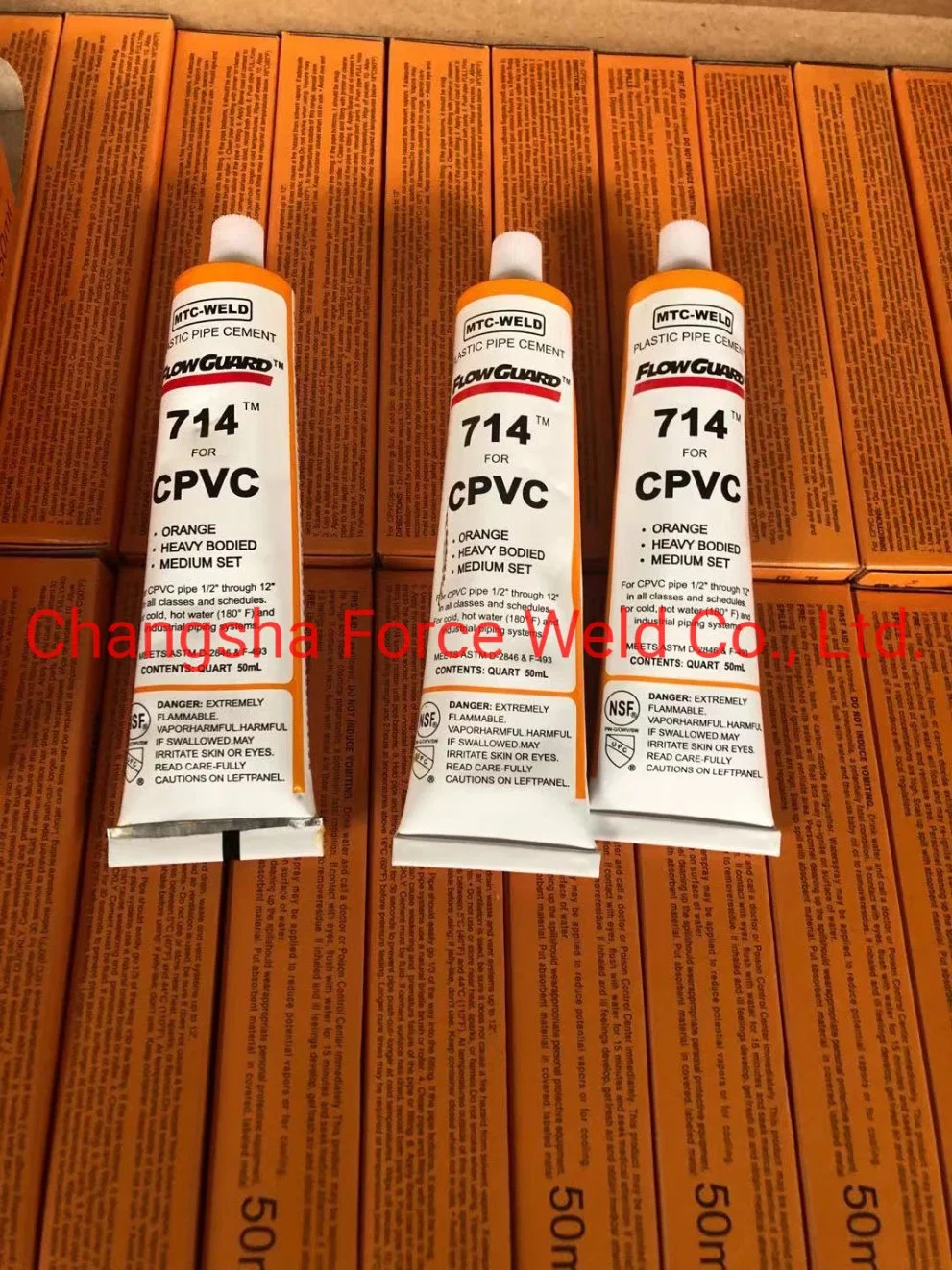 CPVC Glue/Cement/Piepe Glue/Pipe Cement/Solvent Cement/Solvent Glue in Orange Color in Box Packing