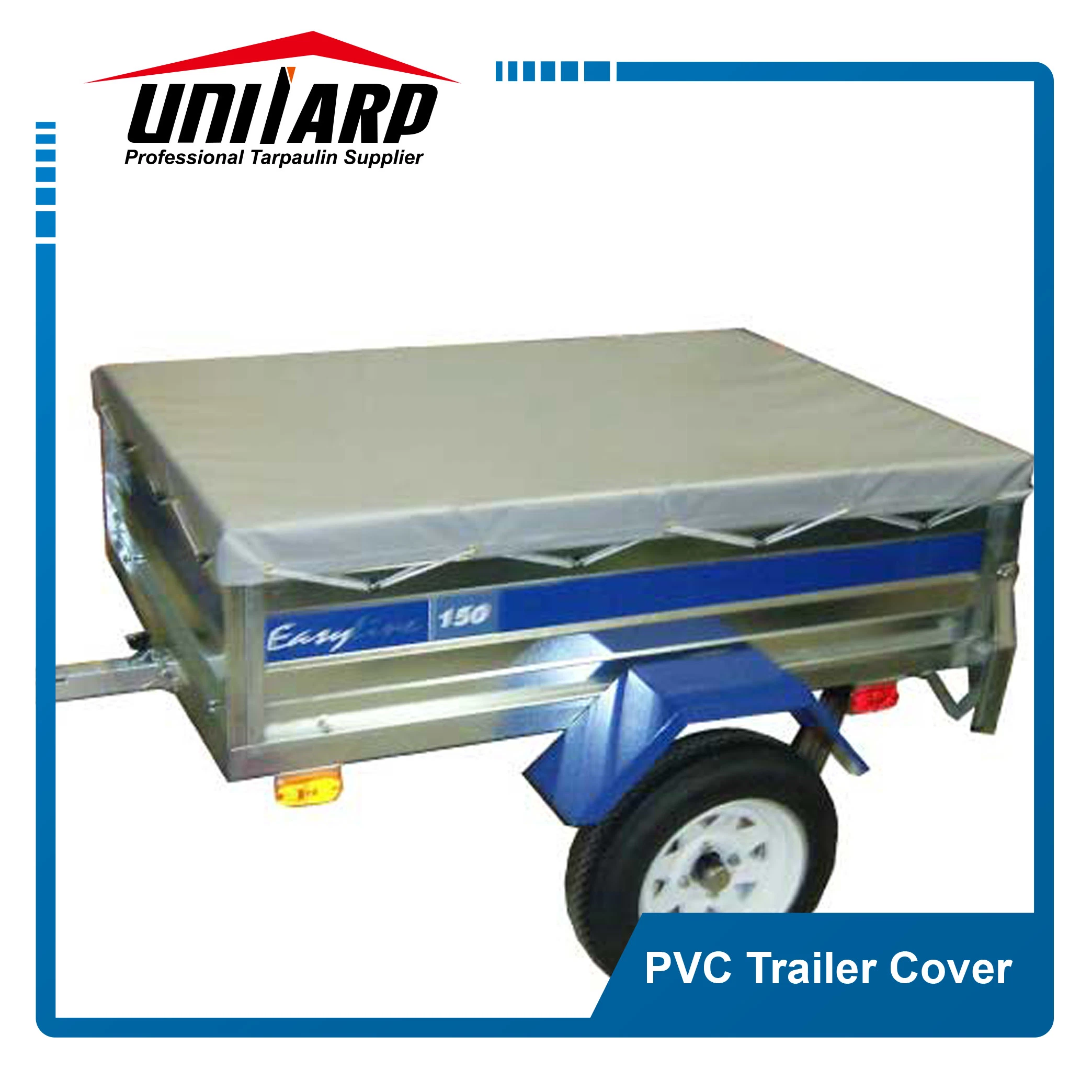 Roll up Light Blue 900GSM PVC Trailer Cover with Flaps